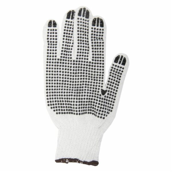 Gloves Knitted Pvc Dots Brown (xl)