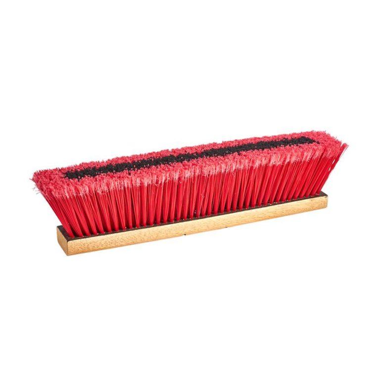 Push Broom 18in With Brace & Handle (red Soft / Black Coarse)