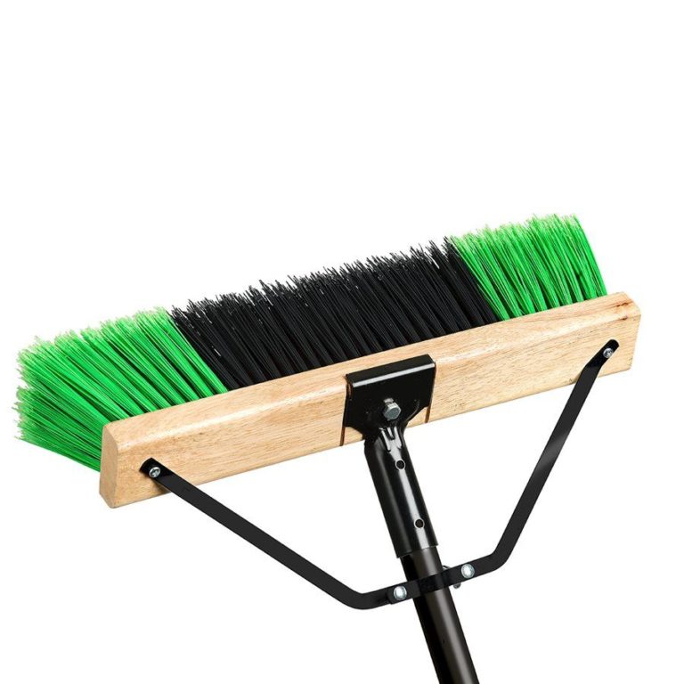 Push Broom 24in With Brace & Handle (green Medium / Black Coarse)