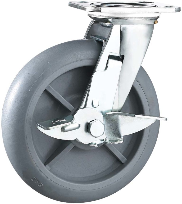Grey Dolly Wheel  (8" x 2") - Swivel w/ Lock