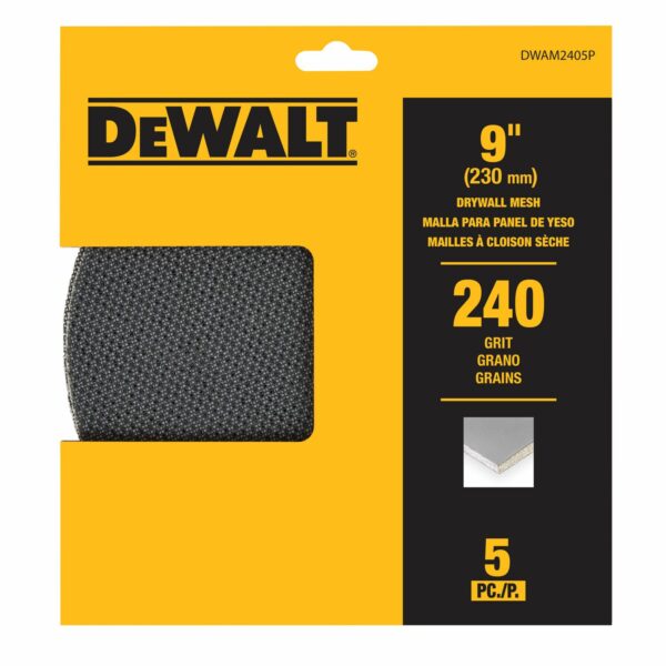 DEWALT 9" 240G Mesh Drywall Sandpaper Discs 25Pk-DWAM2405P_P1