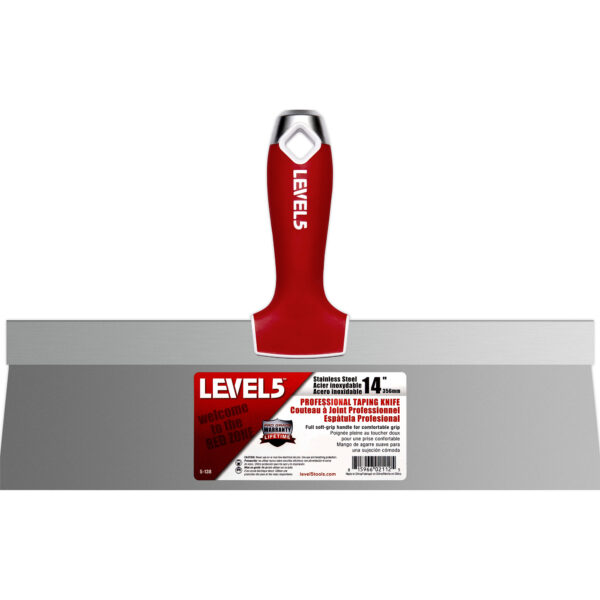 Level 5 14" Stainless Steel Taping Knife w/ Soft Grip Handle