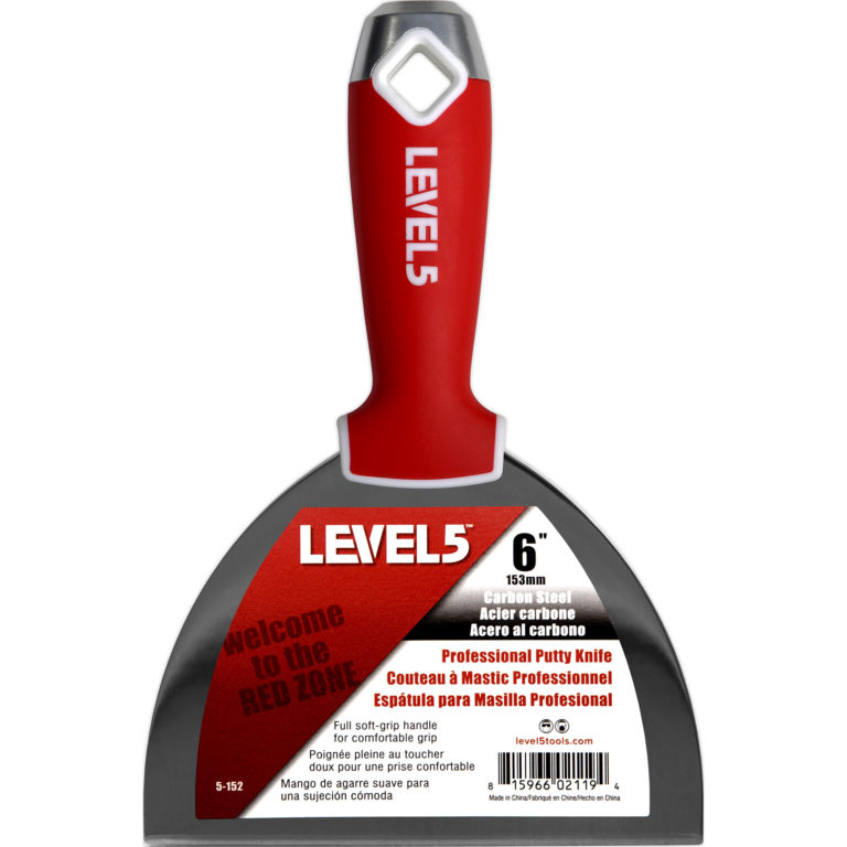 Level 5 6" Carbon Steel Putty Knife - Hammerend