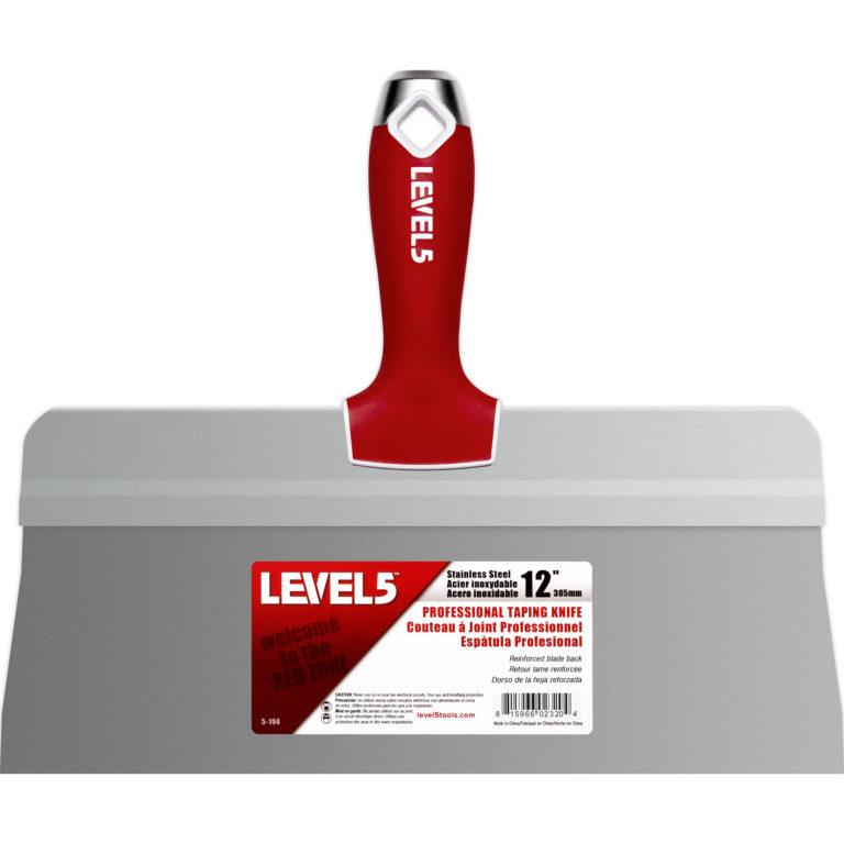 Level 5 12" Stainless Steel Big Back Taping Knife - Soft Grip Handle