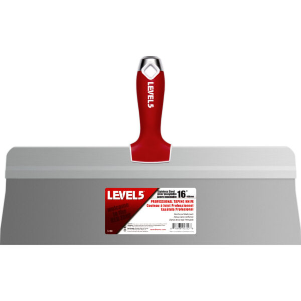 Level 5 16" Stainless Steel Big Back Taping Knife - Soft Grip Handle