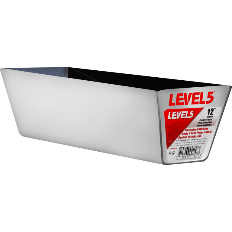Level 5 12" Mud Pan - Stainless Steel w/ Contoured Bottom
