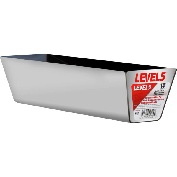 Level 5 14" Mud Pan - Stainless Steel w/ Contoured Bottom