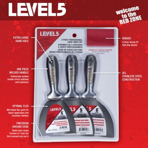 Level 5 Welded Stainless Steel Joint Knife Pack 4/5/6" + Grips - LV5-653