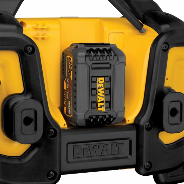 Battery Attached to DEWALT DCR025 20V MAX Portable Radio & Battery Charger