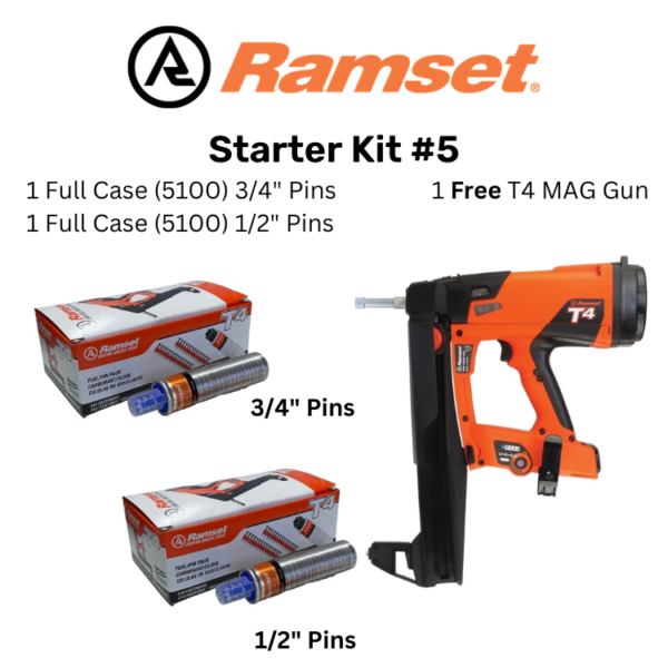 ITW Ramset T4 MAG Tool Set with Dicounted Fasteners in 1/2" & 3/4"